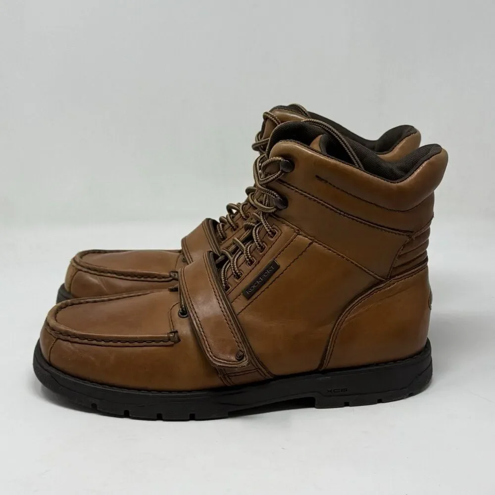 Rockport XCS Chukka Boots Mens 11 M Brown Leather Cross Strap High Ankle Lace Up